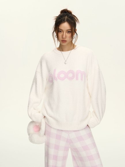 半边绒深色家居服套装实拍