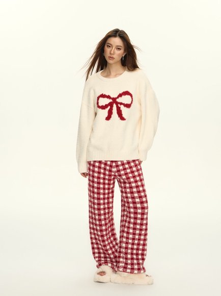 半边绒家居服模特展示